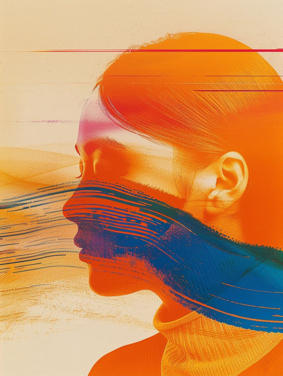 Vibrant Neon Fluid Portrait - Image 2