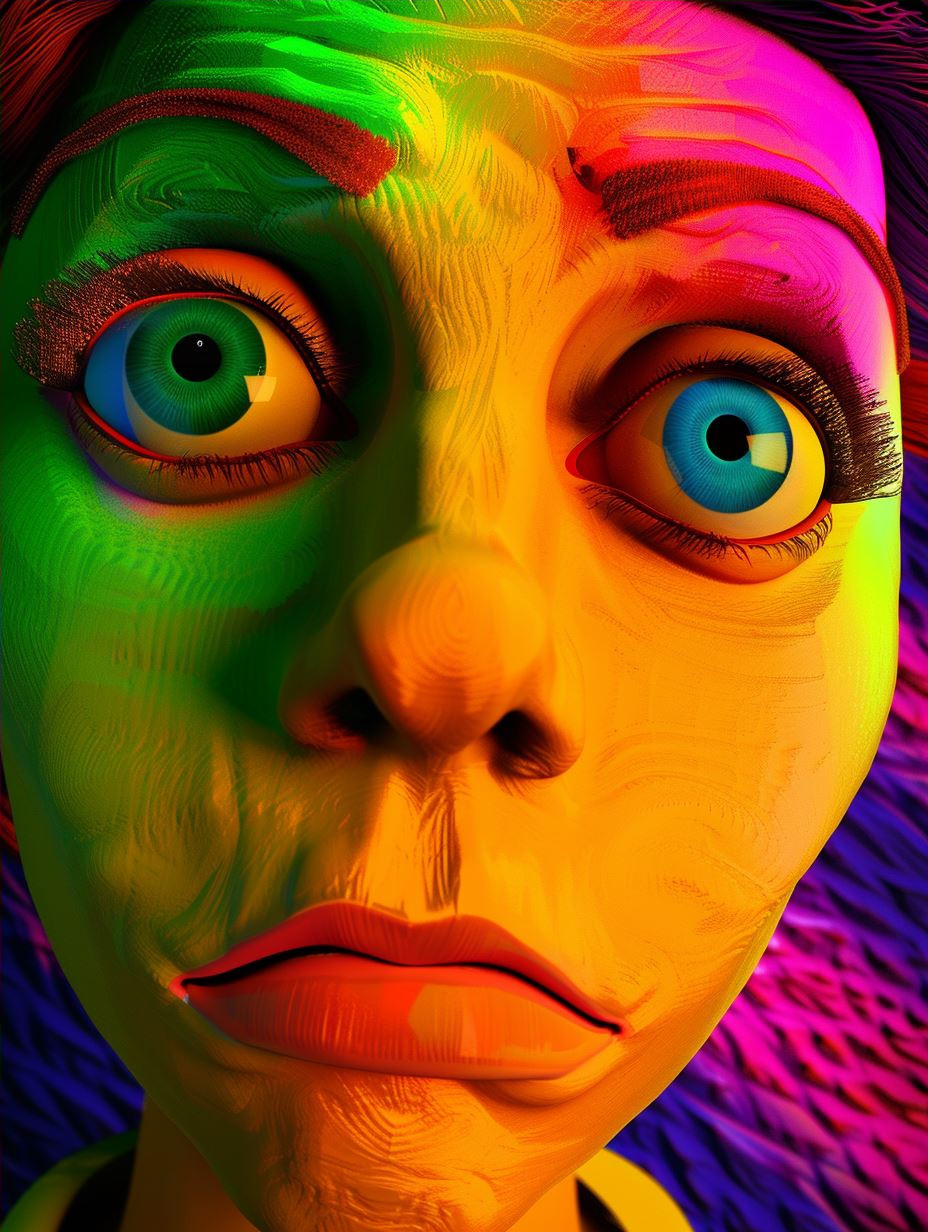 Psychedelic Floral Portrait Vision - Image 4