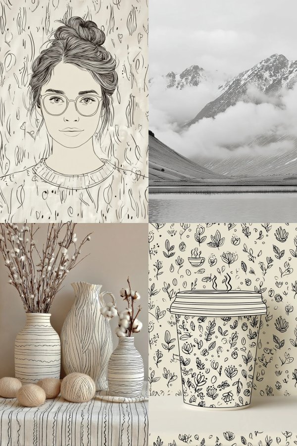 Minimalist Monochrome Aesthetic Collage