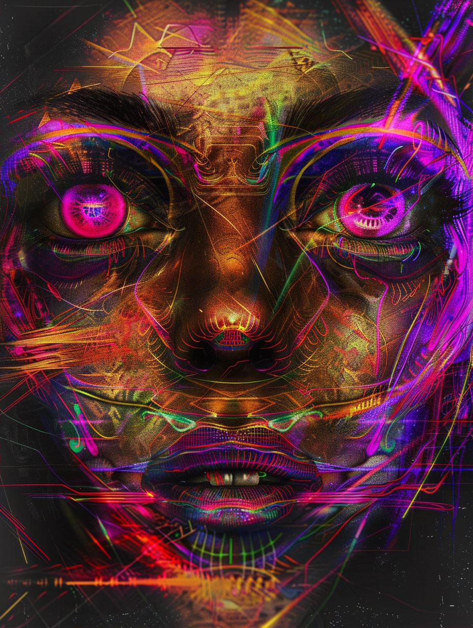 Neon Psychedelic Digital Portraits - Image 2