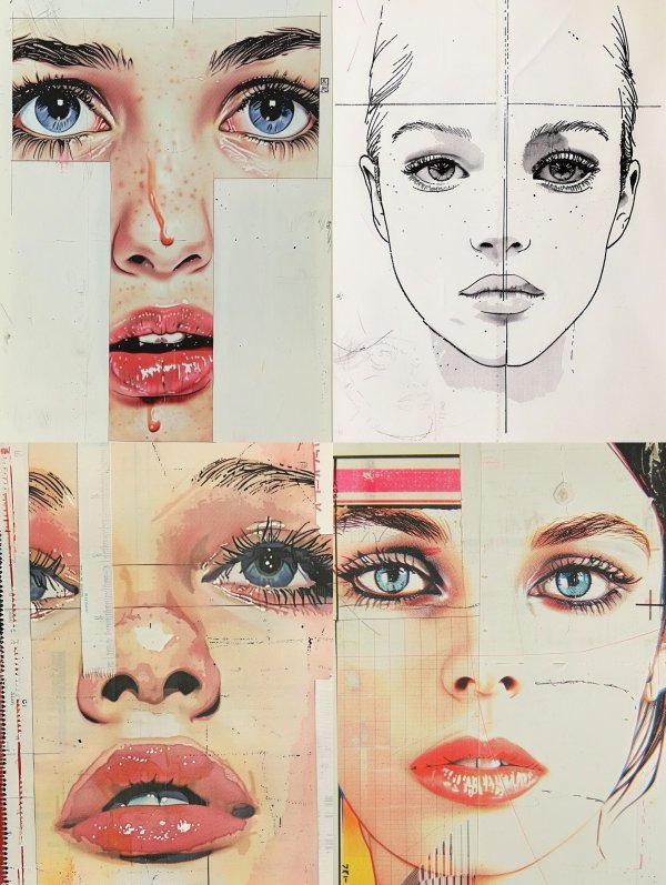 Fragmented Beauty Mixed Media Study