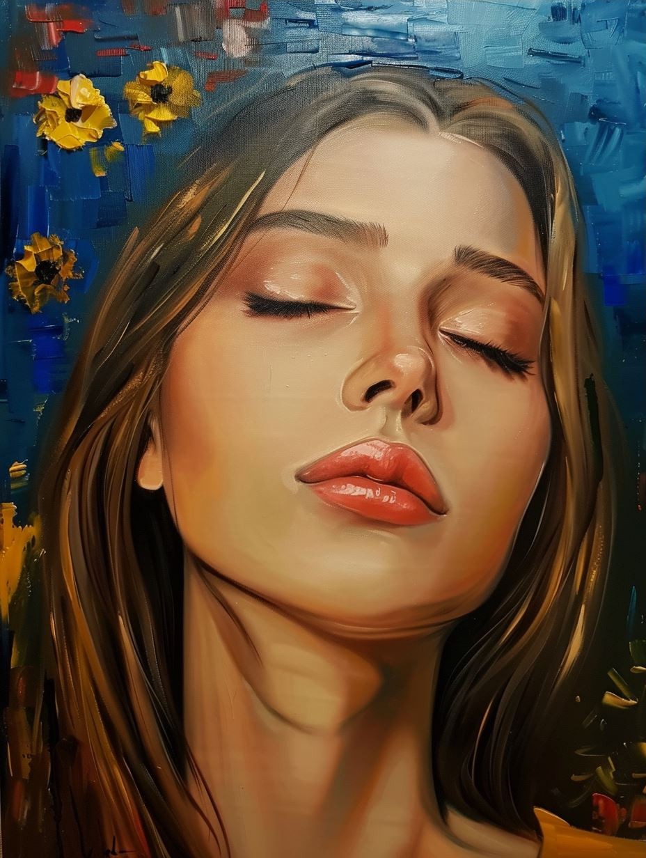 Dual Gaze Oil Portrait - Image 3