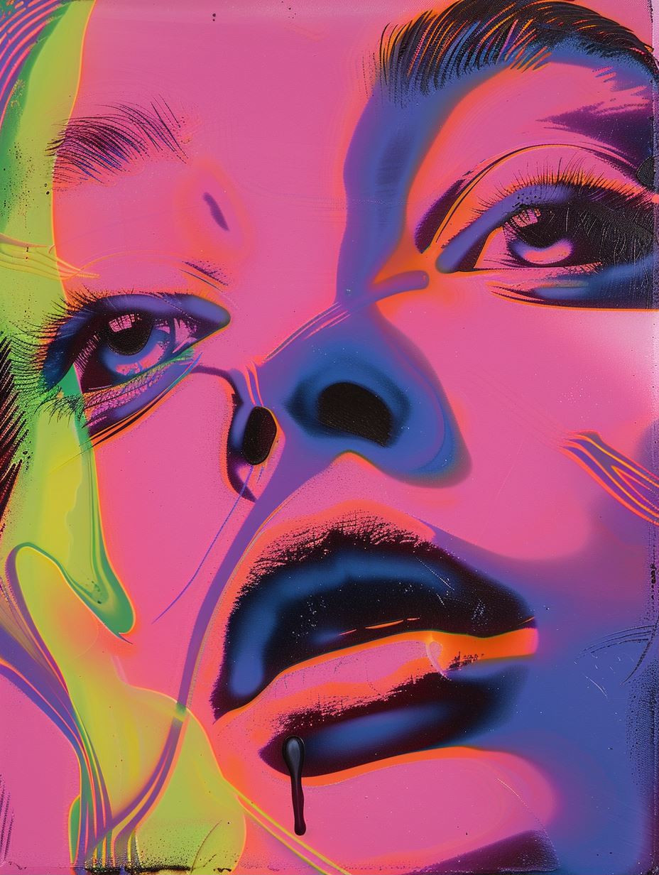 Neon Psychedelic Portrait Fusion - Image 1