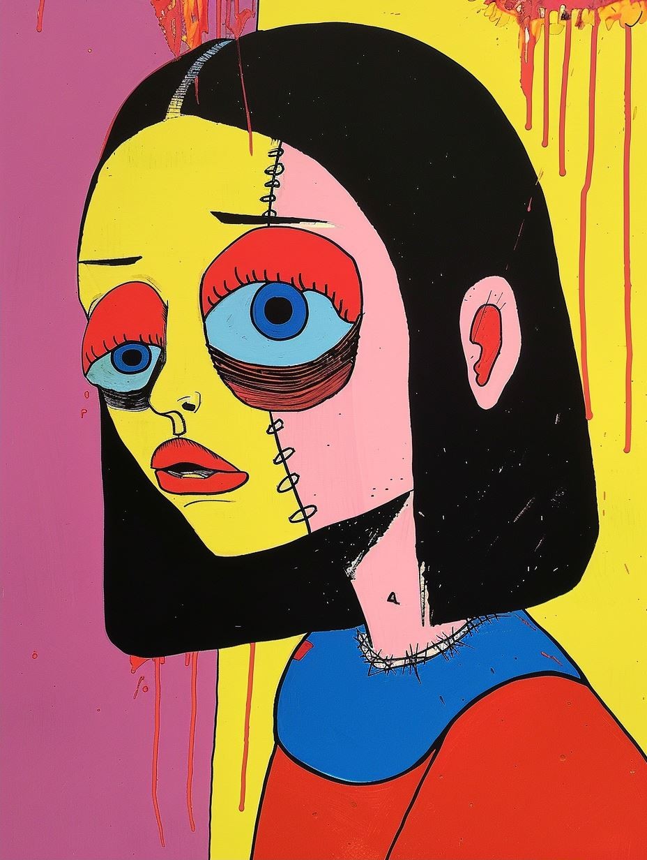 Neon Meltdown Psychedelic Portrait - Image 2