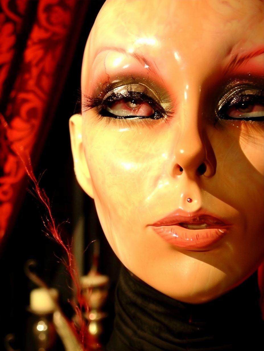 Ethereal Crimson Gaze Portrait - Image 3