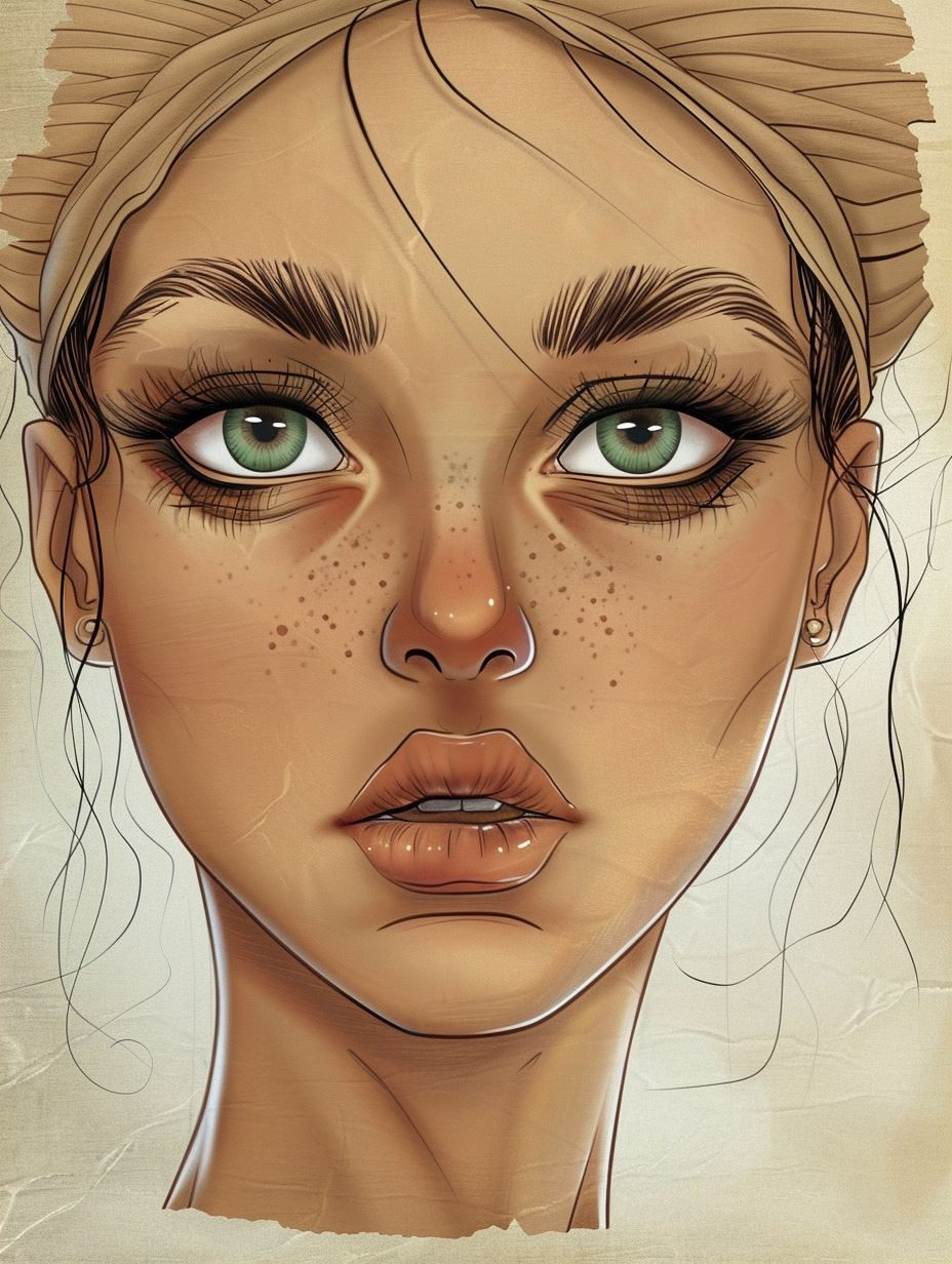 Ethereal Gaze: Digital Portrait Study - Image 2