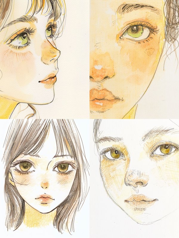 Ethereal Watercolor Portrait Sketches