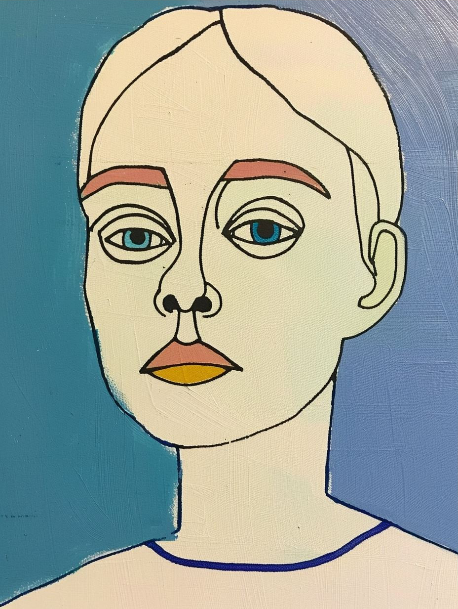 Abstract Blue Portrait Study - Image 3