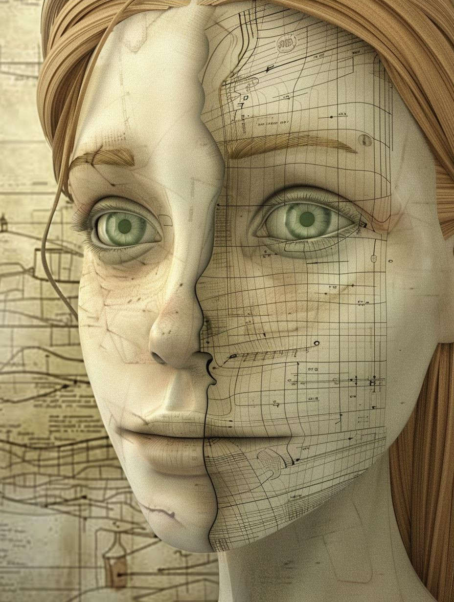 Digital Soul Wireframe Portrait - Image 3