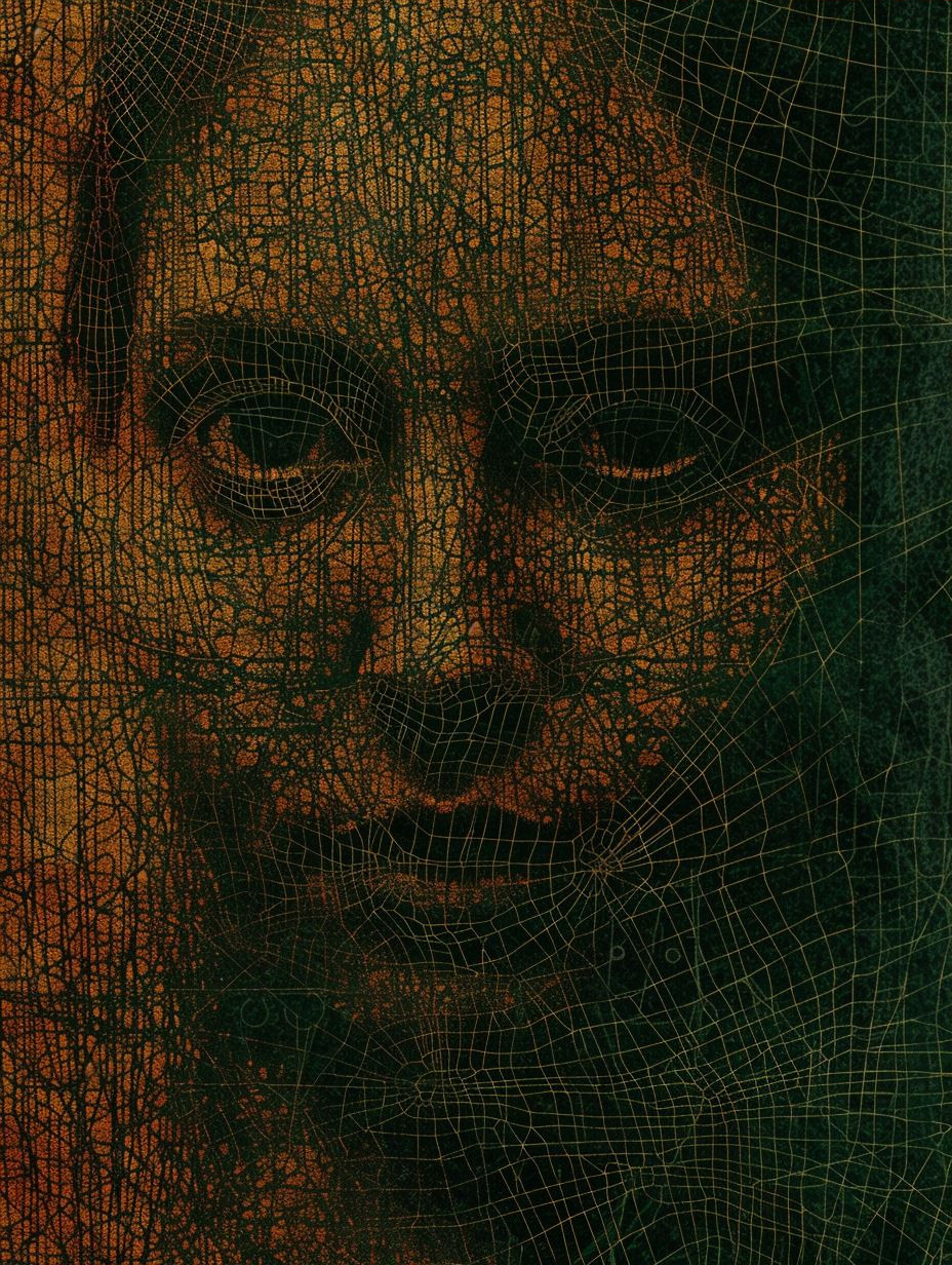 Digital Soul Geometric Mesh Portrait - Image 3