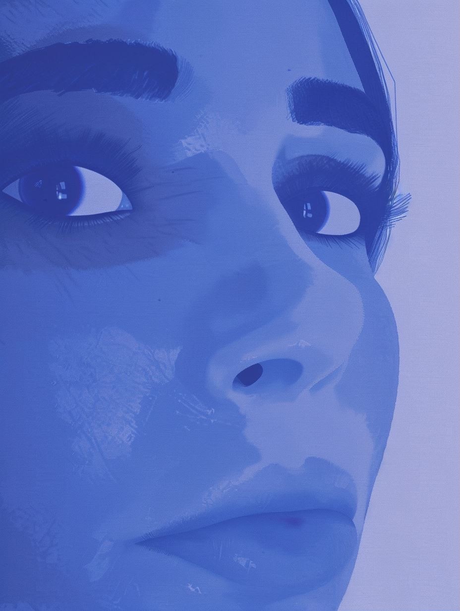 Monochromatic Blue Ethereal Gaze