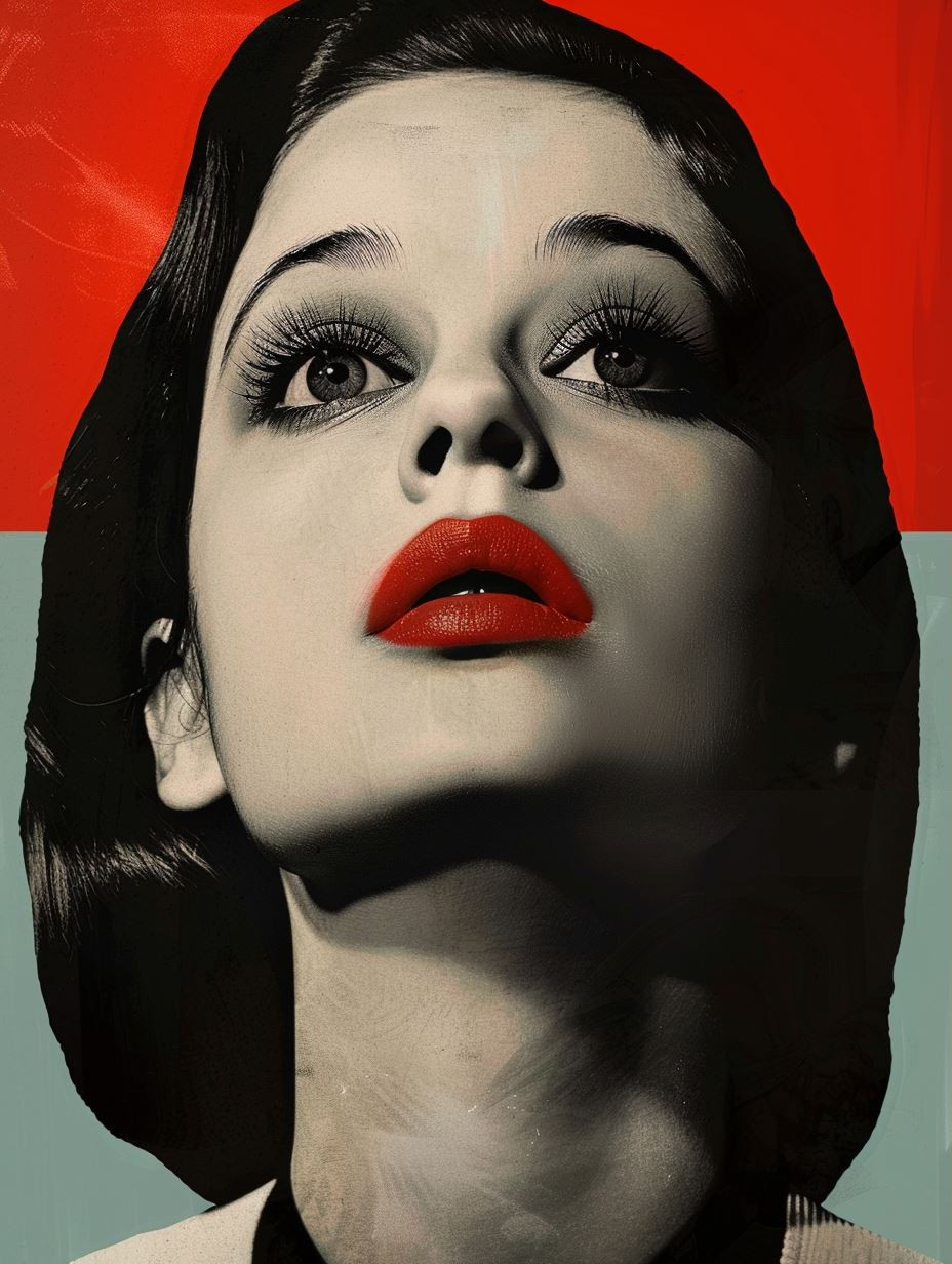 Vintage Noir Crimson Elegance - Image 1