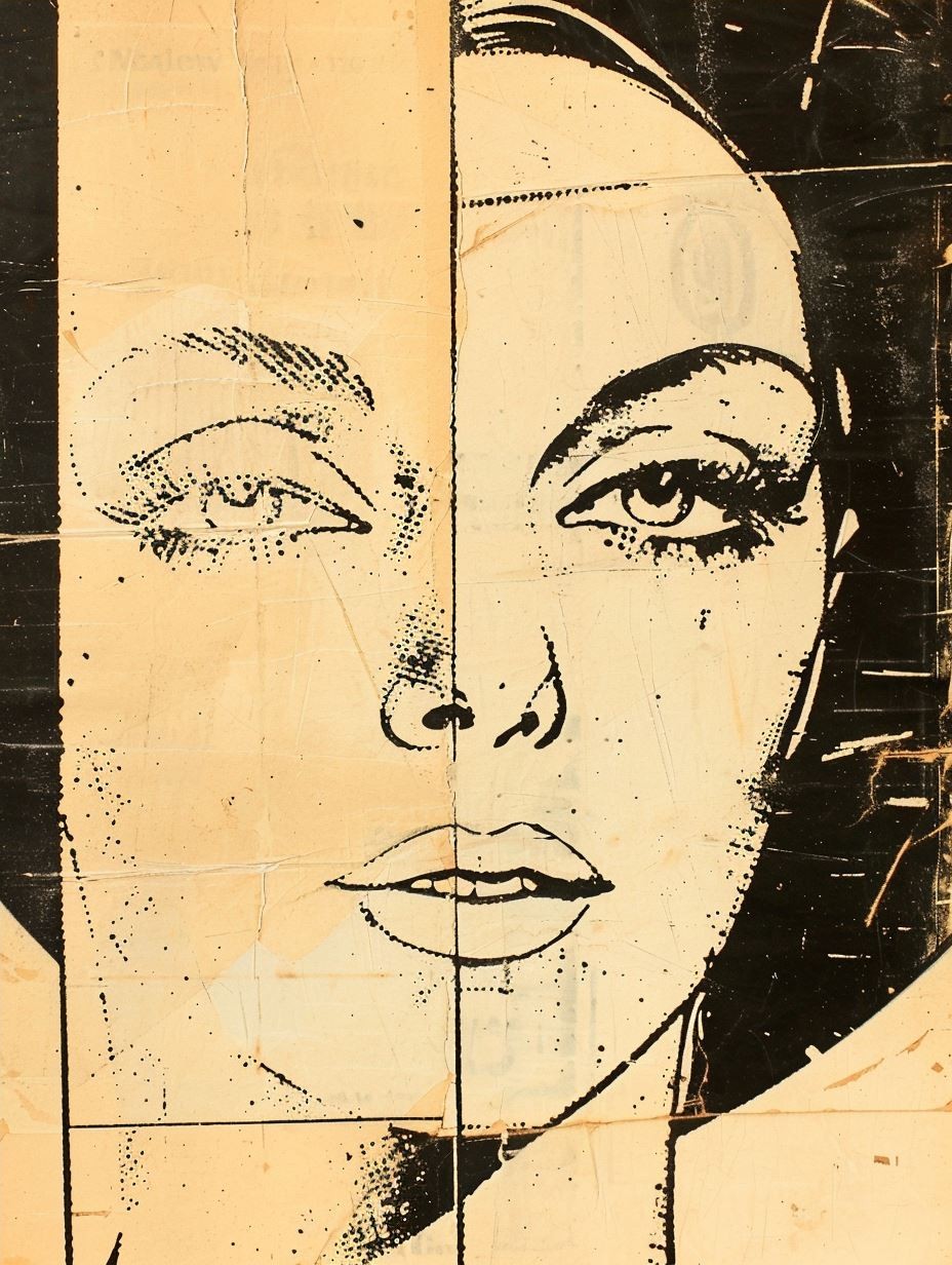 Vintage Distressed Pop Art Portrait - Image 4