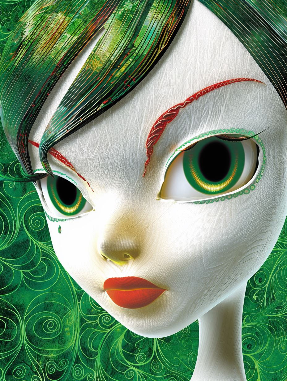 Emerald Visions: A Digital Art Study - Image 3