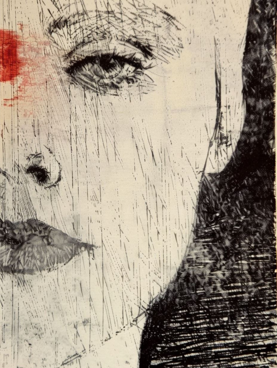Gritty Monochrome Ink Portrait - Image 2