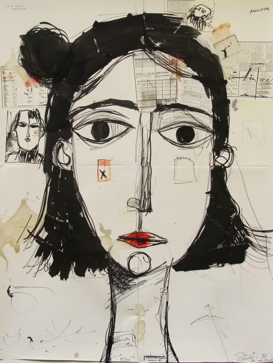 Expressive Mixed Media Portrait Studies - Image 4