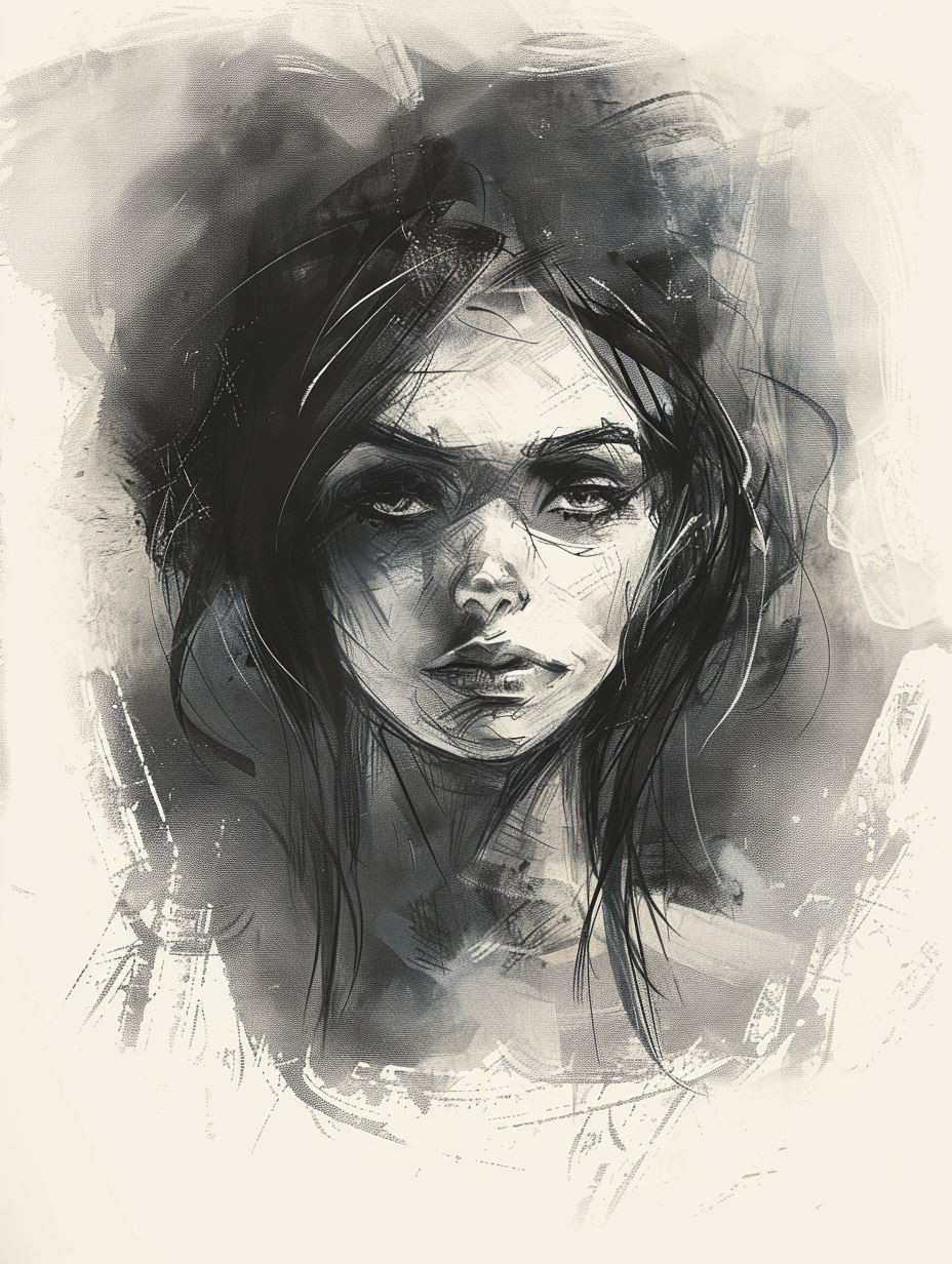Moody Charcoal Portrait Study - Image 2
