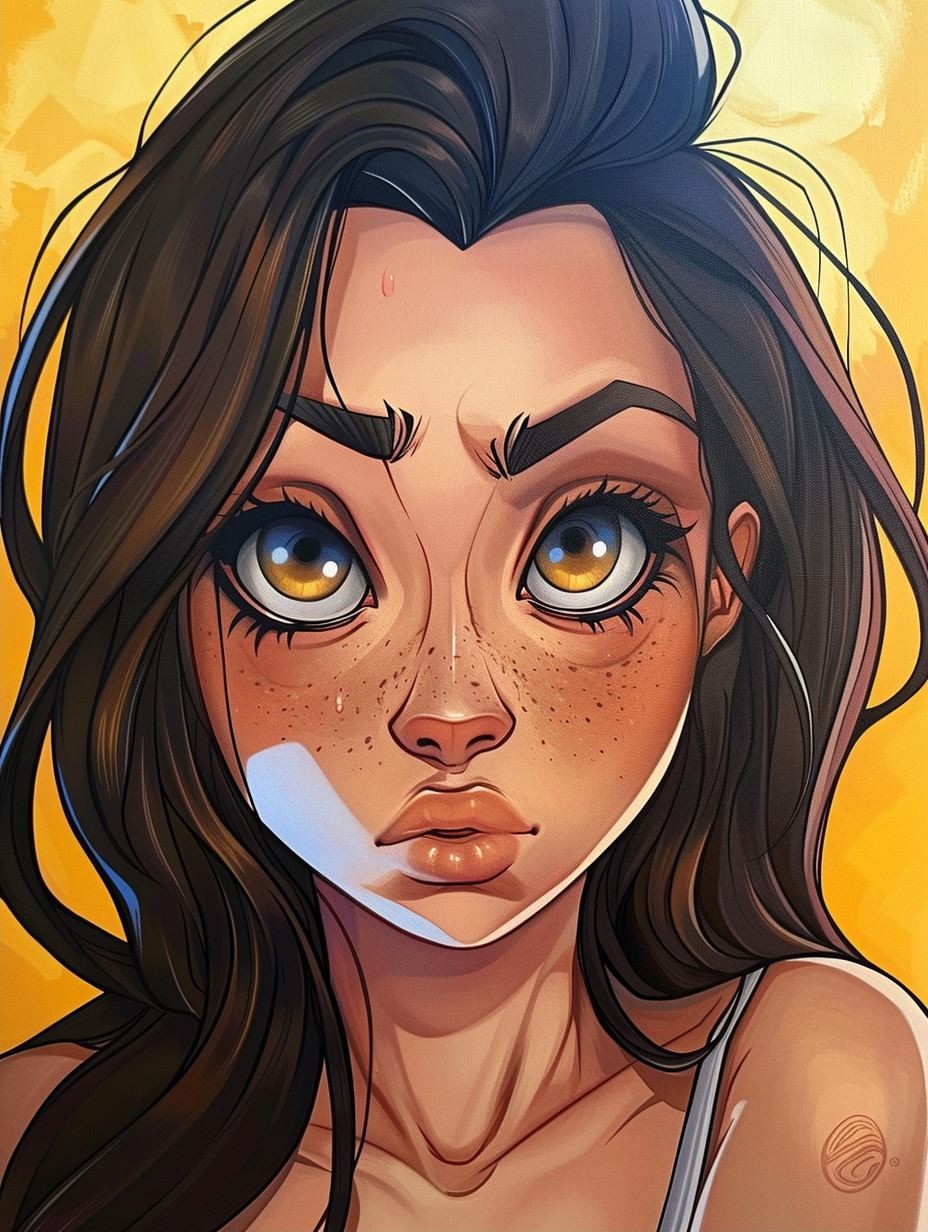 Golden Gaze Stylized Portrait - Image 2