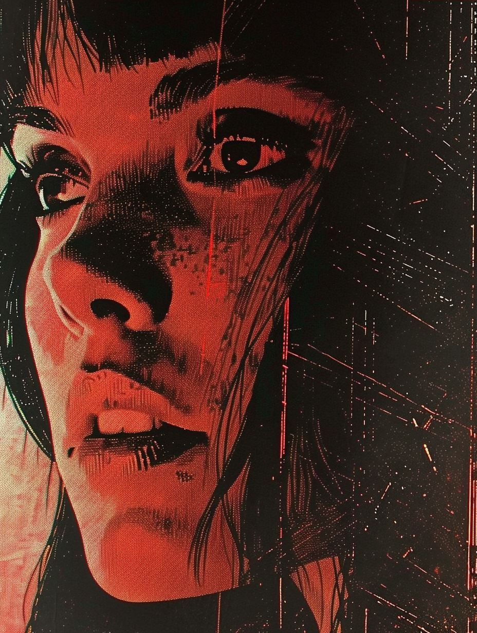 Noir Cyberpunk Crimson Gaze - Image 4