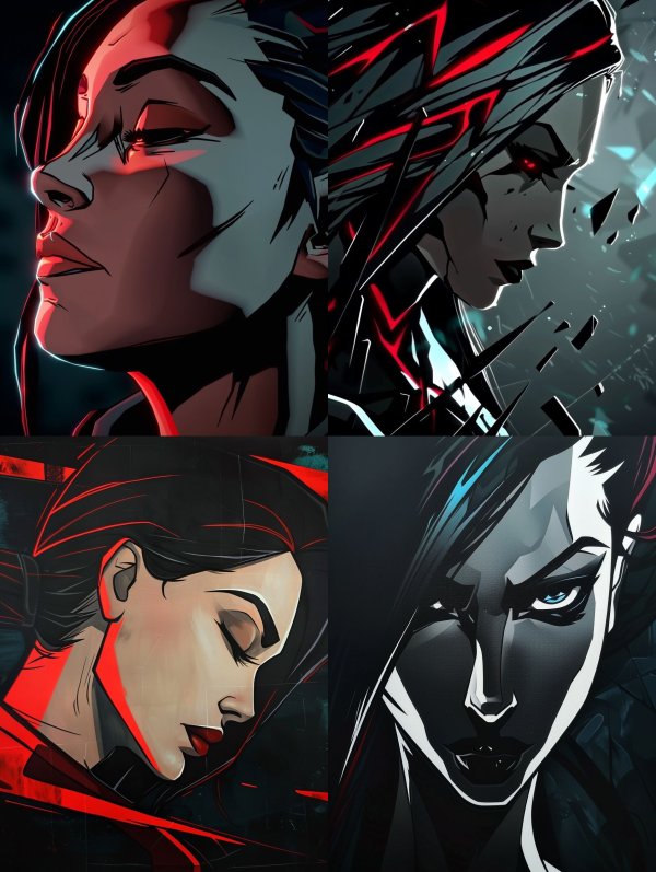 Cybernetic Noir Crimson Glow