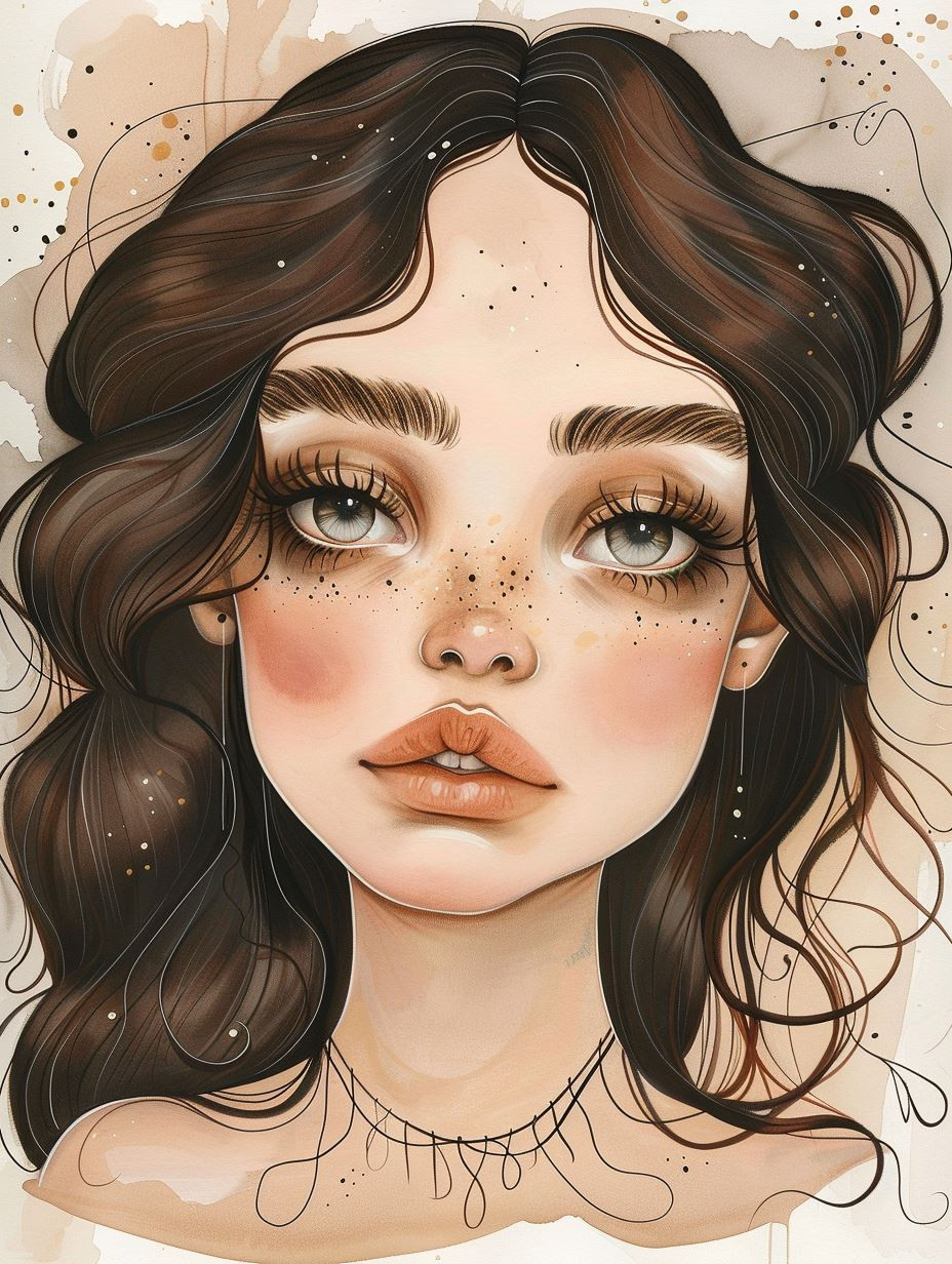 Ethereal Gaze in Earthy Tones - Image 1