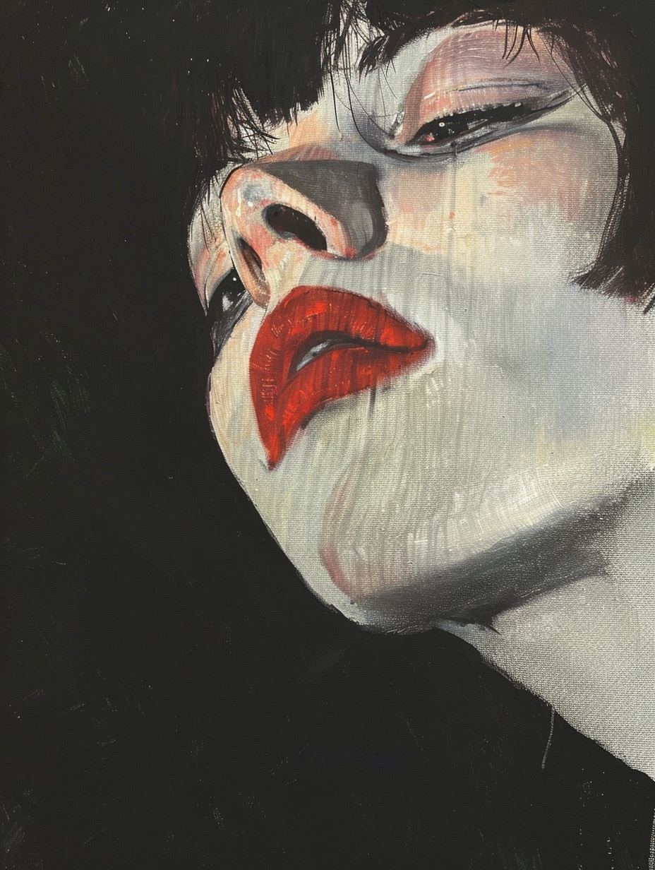 Crimson Lips in Shadow - Image 1