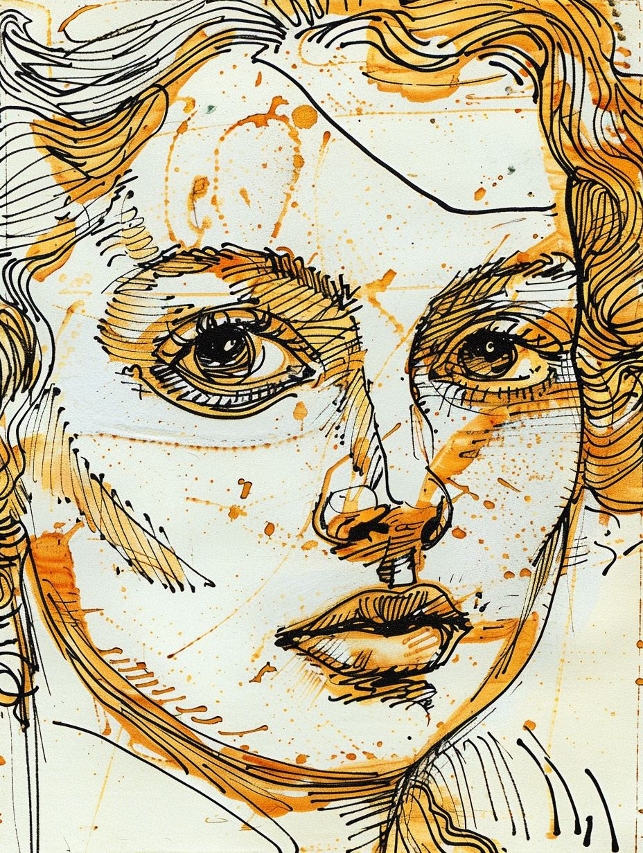 Raw Expressive Ink Portrait Studies - Image 4