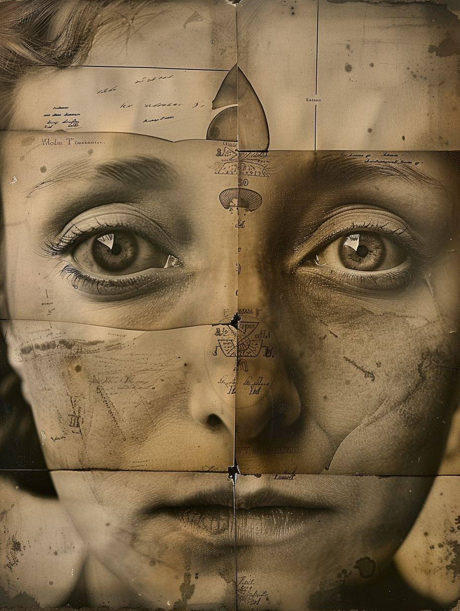 Vintage Paper Portrait Fusion - Image 3