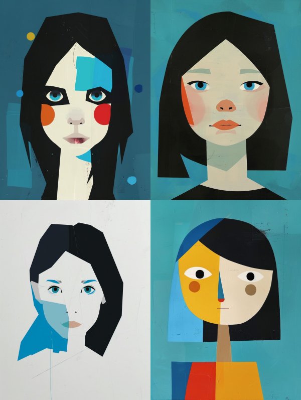 Modern Geometric Portrait Studies