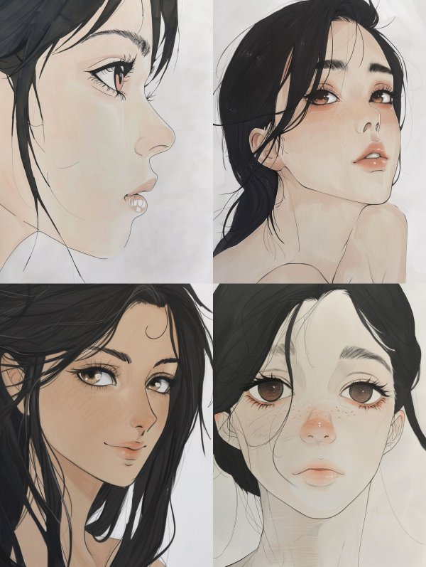 Ethereal Gazes: A Digital Portrait Study