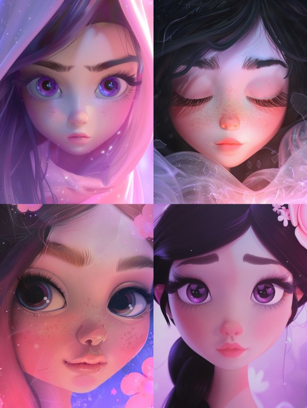 Dreamy Gazes: Ethereal Anime Portraits