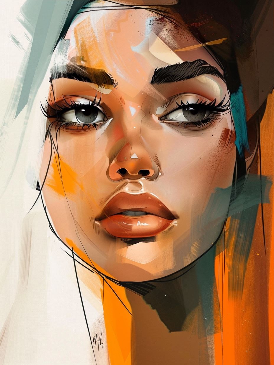 Abstract Fusion Portrait of Elegance - Image 3