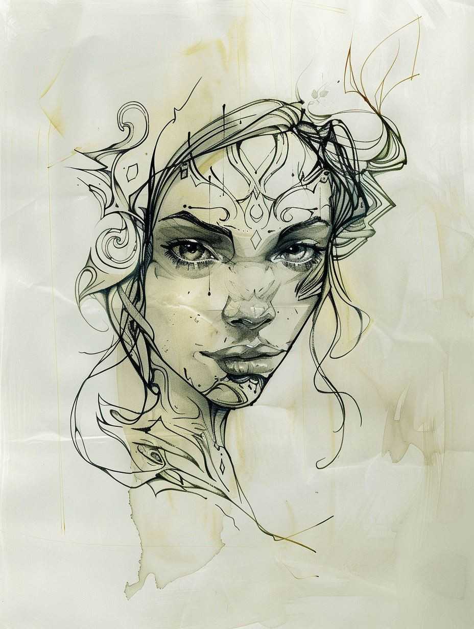 Ethereal Ink Portrait Studies - Image 1
