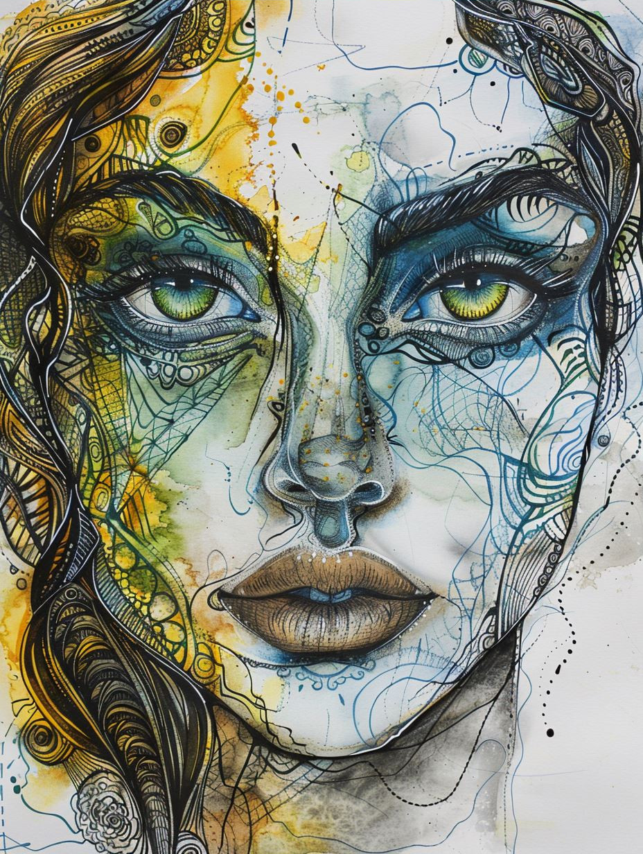 Intricate Psychedelic Portrait Study - Image 3