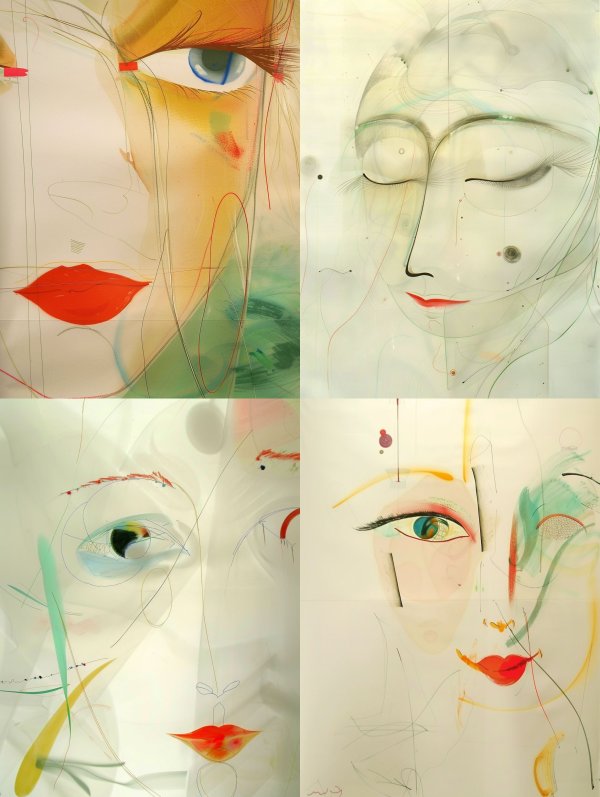 Abstract Fragmented Feminine Gaze