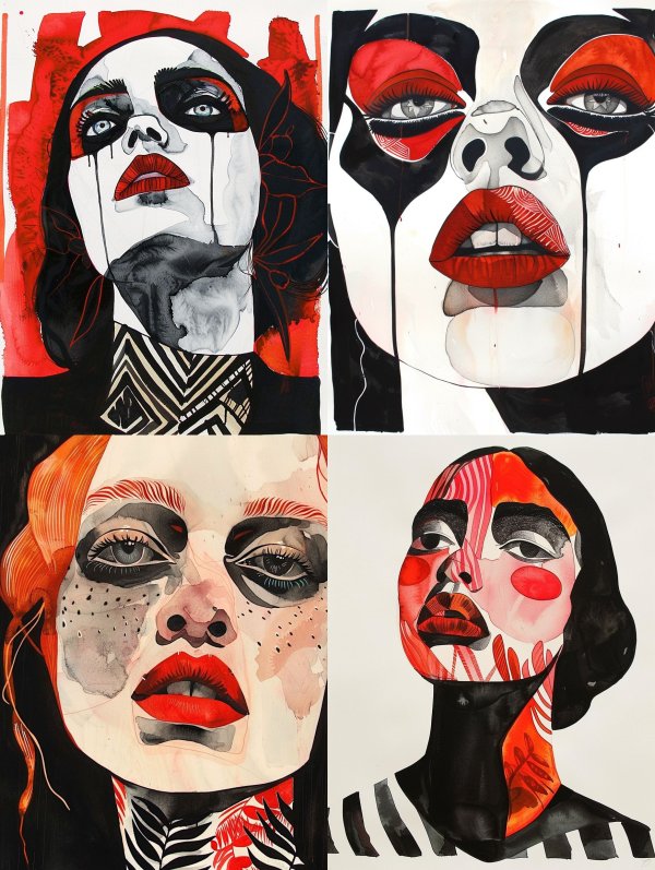 Dramatic Gothic Ink Portrait