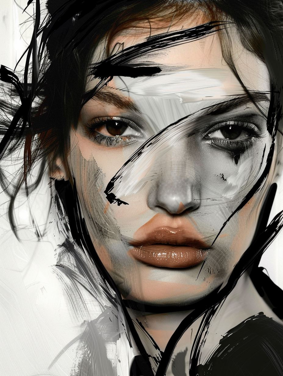 Fragmented Gazes Modern Abstract Portrait Series - Image 3