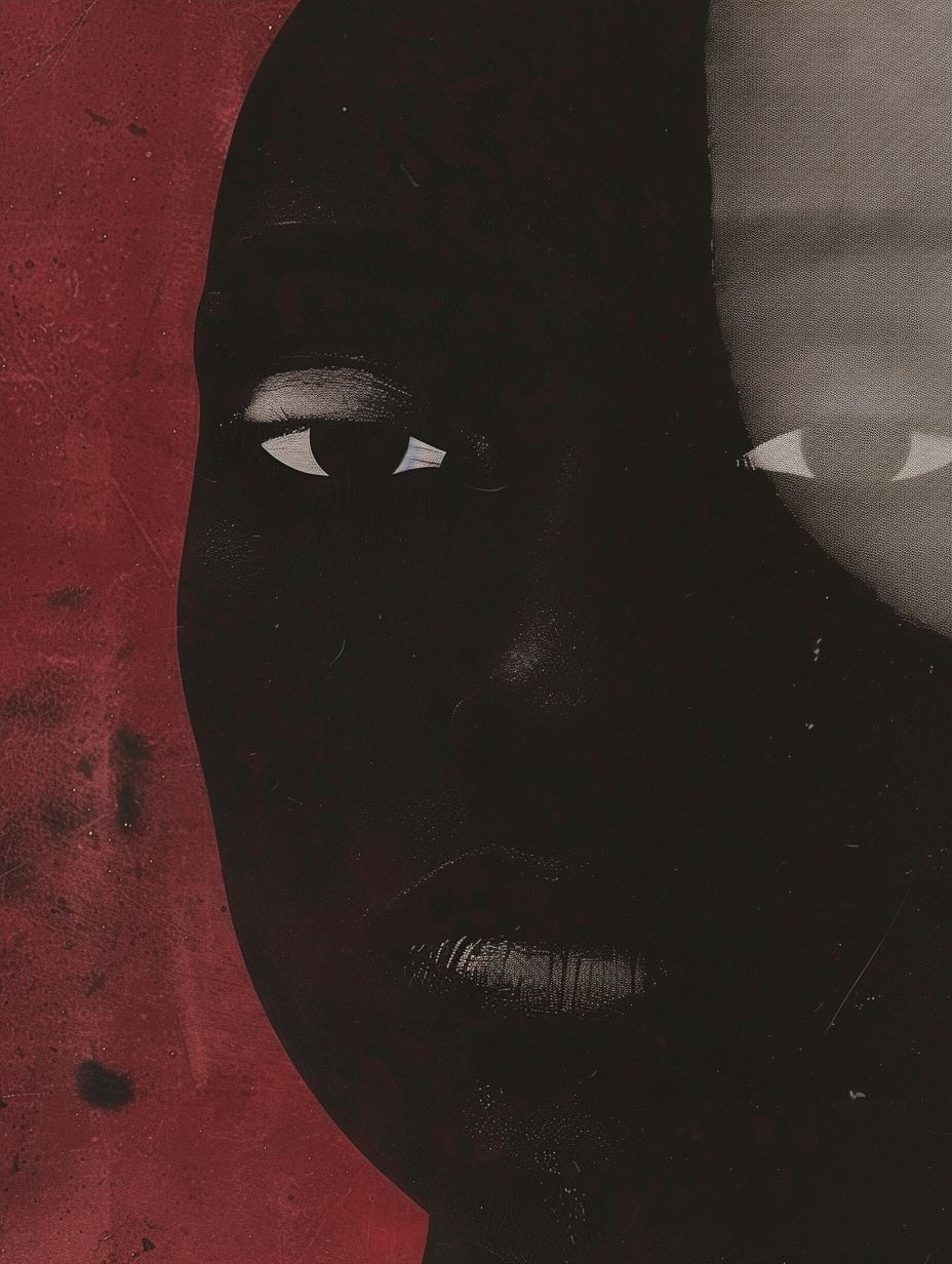 Crimson Veil Shadow Portrait - Image 4