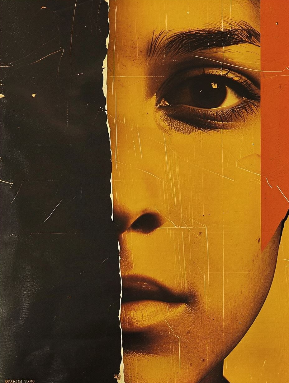 Fragmented Gaze in Amber Tones - Image 4
