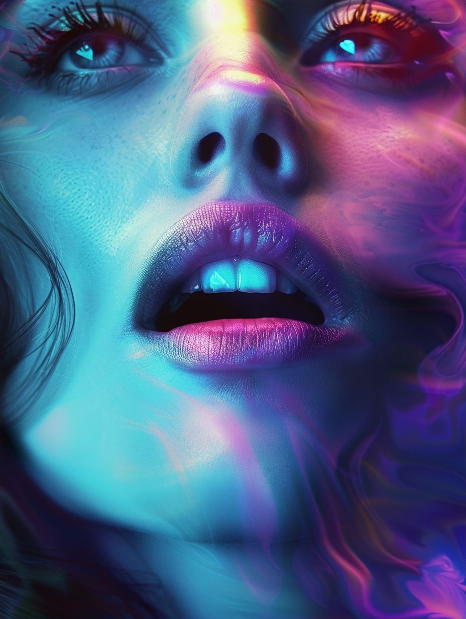 Neon Ethereal Prism Portrait