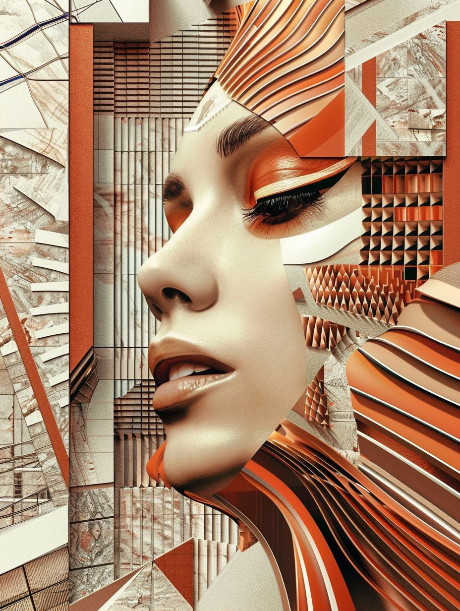 Fragmented Beauty in Orange - Image 2