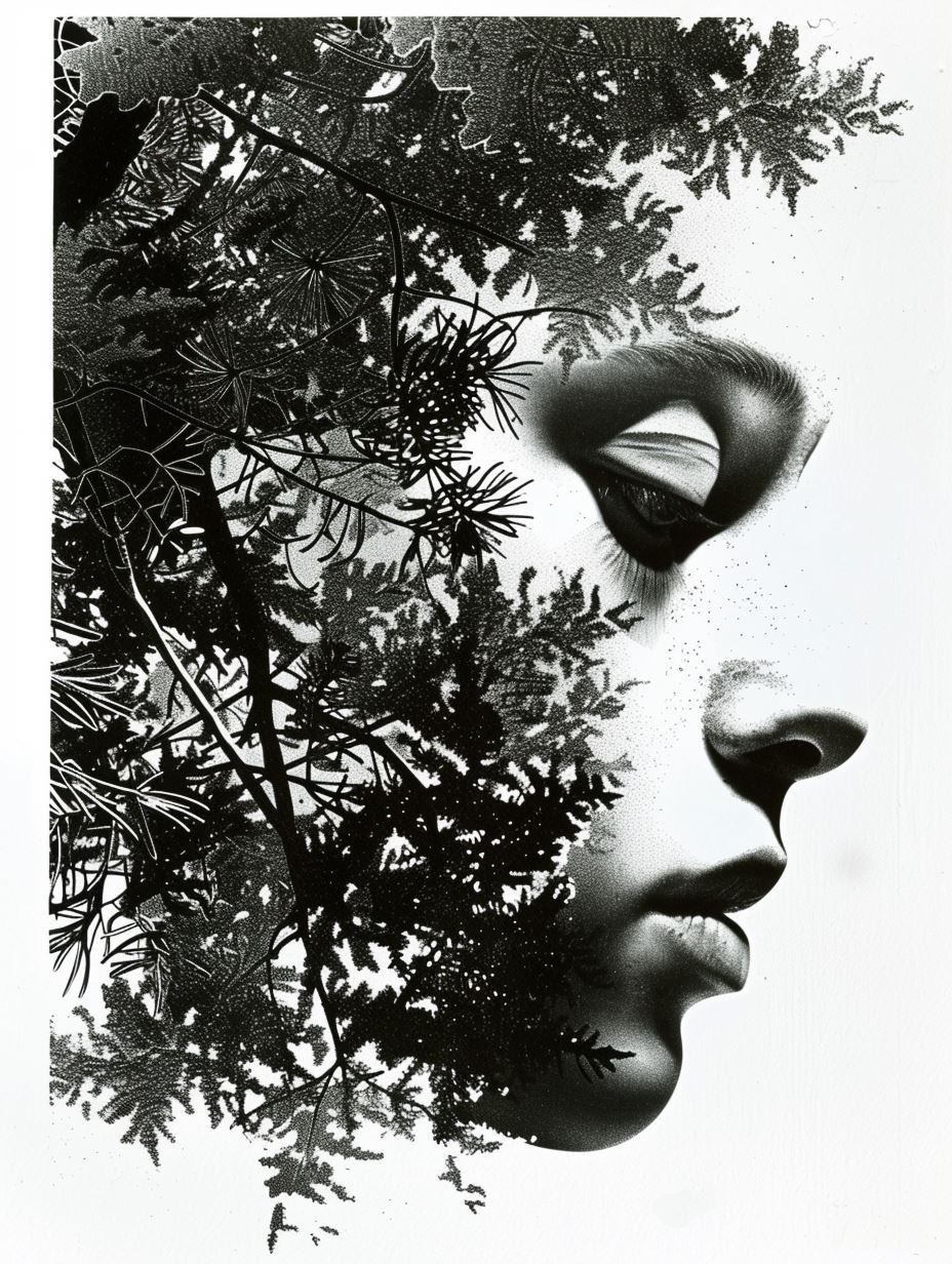 Surreal Monochrome Portrait Collage - Image 1