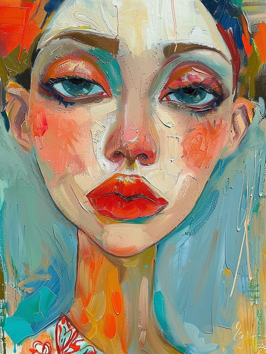 Vibrant Palette Impressionist Portrait - Image 2
