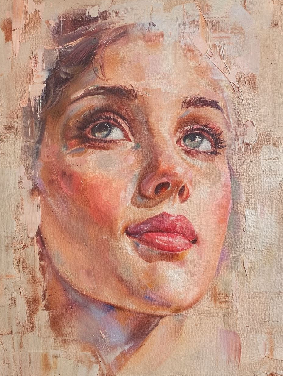Ethereal Gaze: Four Impressionist Female Portraits - Image 4
