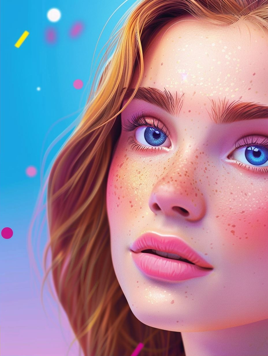Vibrant Neon Pop Portrait - Image 2