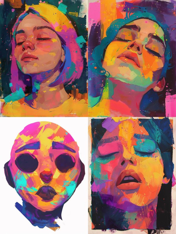 Vibrant Neon Expressionist Portraits