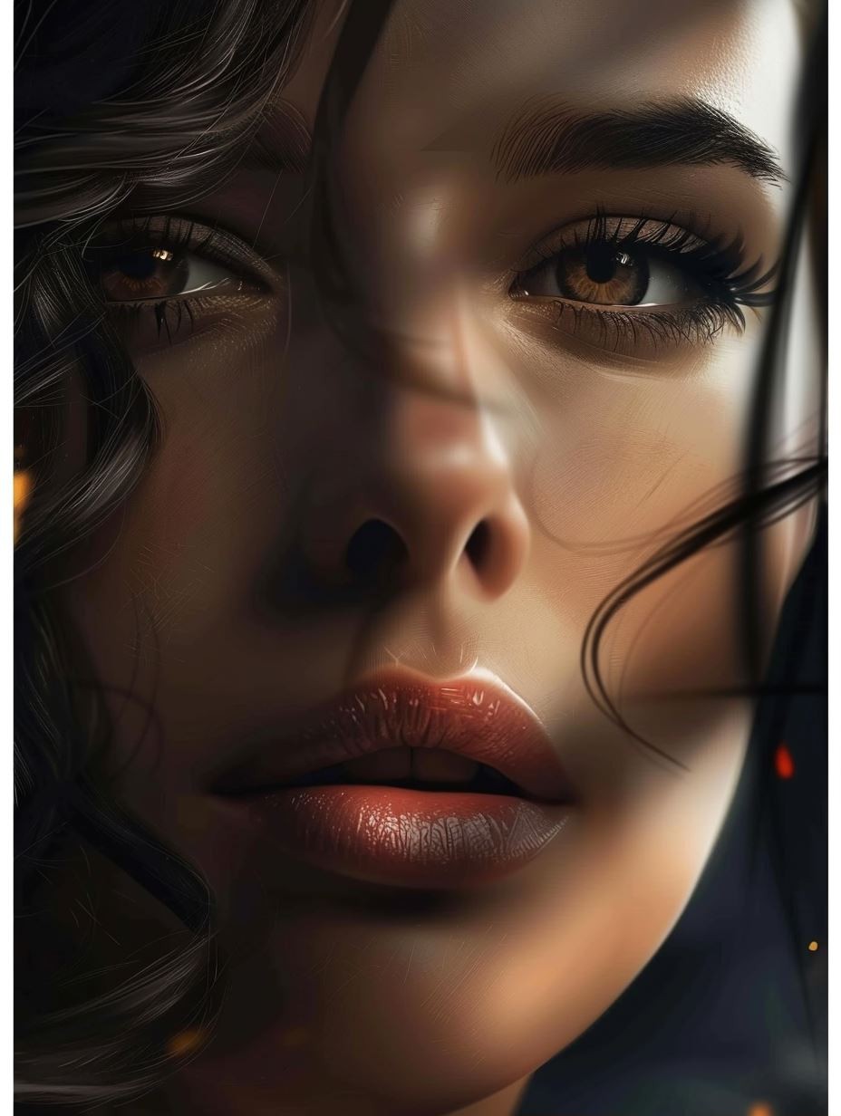 Ethereal Gaze in Soft Light - Image 1