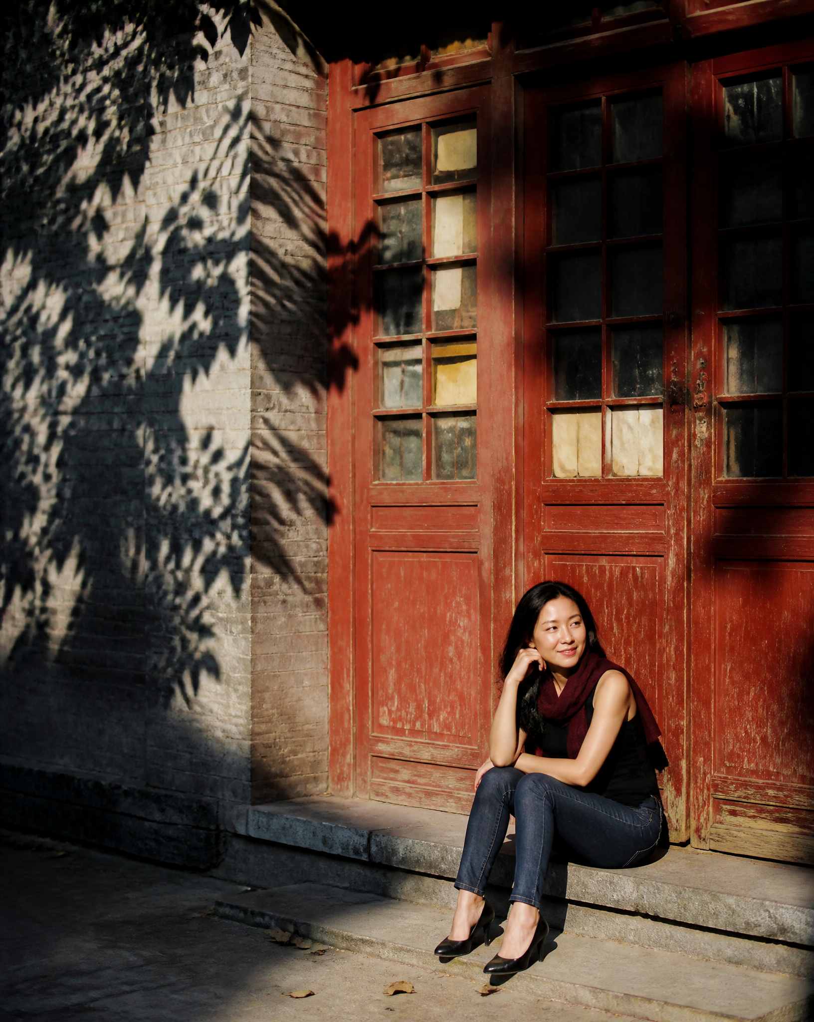 Asymmetric Street Portrait by Red Door