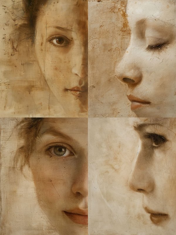 Ethereal Sepia Portrait Fragments