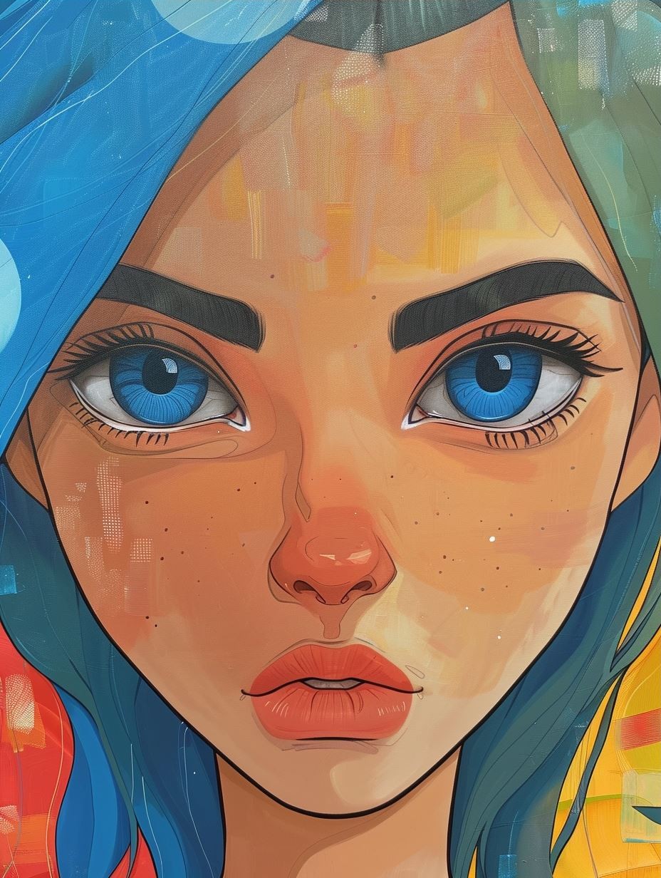 Vibrant Digital Portrait of Wonder - Image 3